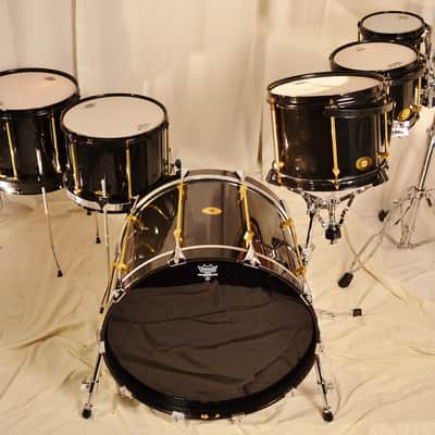 Noble & Cooley, THE FIRST SET.  22/8/10/12/13/14" Single Ply Drum Set - Black Lacquer image 1