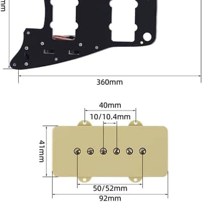 Loaded Guitar Pickguard Prewired Wiring Harness for Jazzmaster Electric Guitar with JM Pickups (Black) image 7