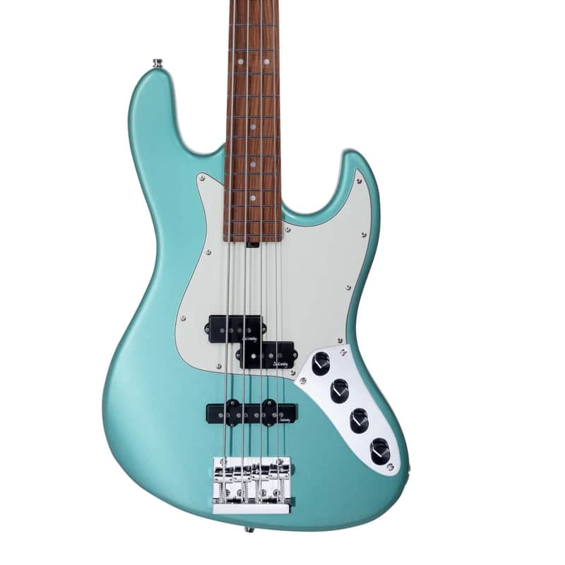 Sadowsky MetroExpress 21 Fret Hybrid PJ Bass 4 String, Sage Green Metallic, Morado Board image 1