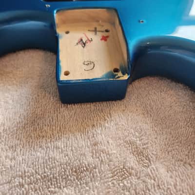 Fender Standard Stratocaster Strat BODY, Guitar Part Poplar Aqua Marine Metallic image 11