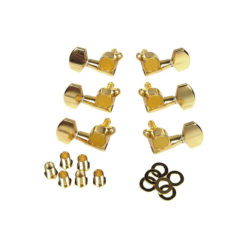 Gotoh MLB3-G 3-On-A-Side Locking Tuners 6-Pack Regular Gold image 1