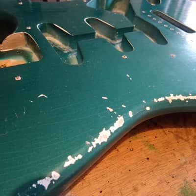 MJT STRATOCASTER RELIC BODY NITRO FINISHED IN SHERWOOD GREEN AGED 2022 image 4