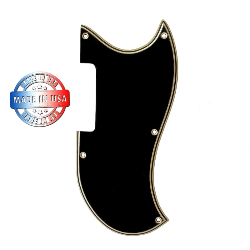 New 5 Ply Black/Cream WIDE BEVEL Pickguard for Gibson 1965-1968 EB-0 & EB-3 Bass Made In USA image 1