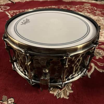 Mapex Sledgehammer 14x6.5" Brass Snare Drum with Brass Hardware 2010s - Hammered Antique Brass image 2