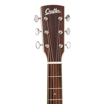 Crafter ES-ROSE DCE NAT ES Series Dreadnought Cutaway Solid Spruce Top Mahogany Neck 6-String Acoustic-Electric Guitar w/Gig Bag image 6