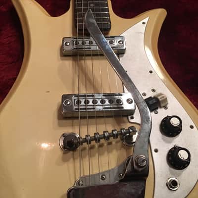 c.1966 Teisco SM-2L MIJ Vintage Guitar "Tulip"  Aged White image 7