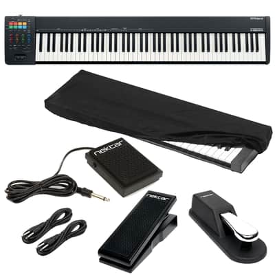Roland A-88MKII MIDI Keyboard Controller, Dust Cover, Sustain Pedal, Nektar NP-1, Nektar NX-P, (2) 1/4 Cables Bundle