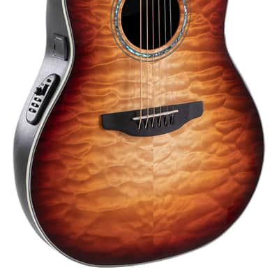 Ovation CS24X-7C Celebrity Series Traditional Plus Mid-Depth Acoustic-Electric Guitar Cognac Burst image 1