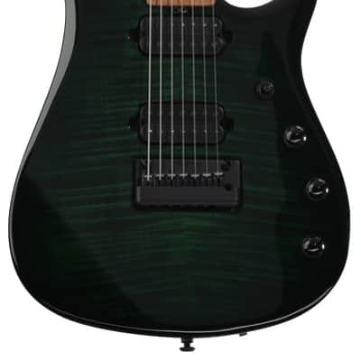 Ernie Ball Music Man JP15 7 John Petrucci Signature 7-string Electric Guitar - Green Tiger Eye image 2