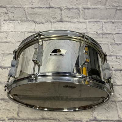 Ludwig 6.5x14 Rocker Snare Drum | Bow-Tie Lugs | Chrome Over Wood | Granitone Interior | 1980s Black/White Badge image 4