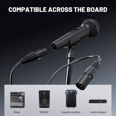 Dynamic Vocal Microphone, Cardioid Microphone with 16.4 ft XLR Cable, Mic Clip, Storage Bag, Wired Handheld Mic for Singing, Stage, Studio, Karaoke image 2