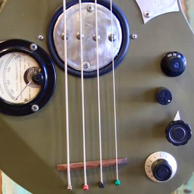 DJUDD CUSTOM Army Steampunk Electric Bass guitar 2016 Army Green image 4