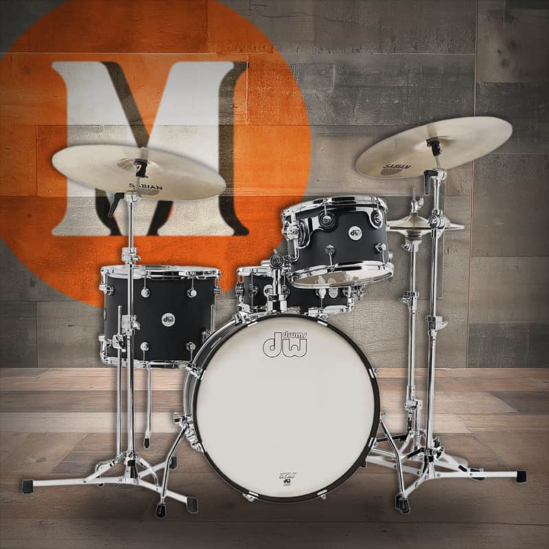 DW Design Series Frequent Flyer 4-Piece Maple Shell Pack - Black Satin Lacquer (DDLM2004BL) image 1