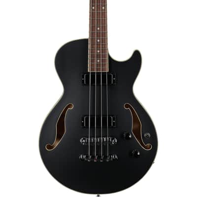 Ibanez AGB200 Artcore Semi-Hollow Electric Bass, Black Flat image 7