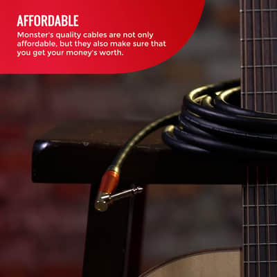 Monster Prolink Acoustic Instrument Cable. 21 ft Guitar Cable. Right Angle to Straight Monster Cable w/ Superior Delivery Speed. Rich & Clean Sound Monster Cord. Monster Instrument Cable image 5