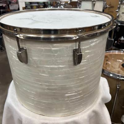 Ludwig 12" deep X 15" head Concert Tom (314-354) 70's - White Marine Pearl / Nickel Plated image 3