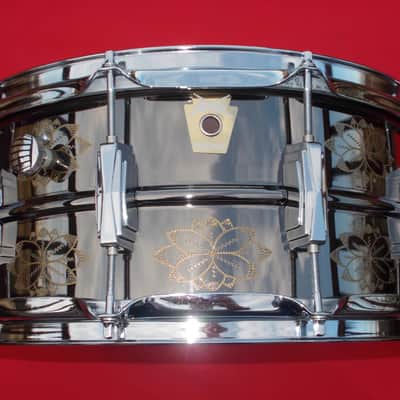 Ludwig LB417EN Engraved Black Beauty 6.5x14" Bronze Snare Drum 1992