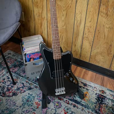 Squier Affinity Jaguar Bass Charcoal Frost Metallic image 5