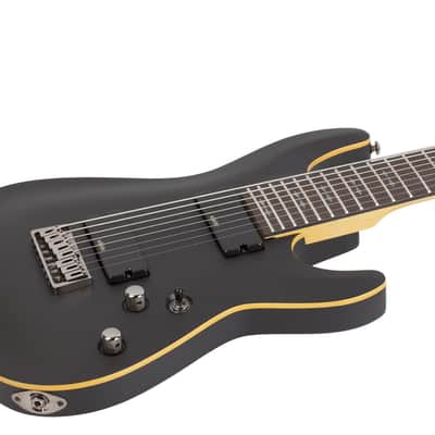 Schecter Demon-8 Electric Guitar. Aged Black Satin image 6