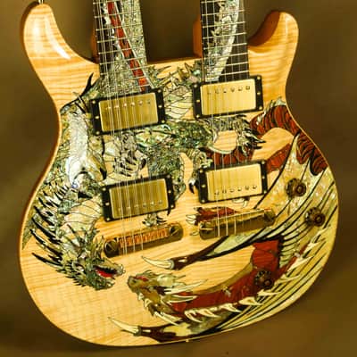 2005 PRS Dragon Double Neck Rare Natural Electric Guitar Paul Reed Smith image 1