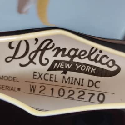 D'Angelico Excel Mini DC Semi-Hollow Body Electric Guitar Black, DAEMINIDCSBKGS image 4