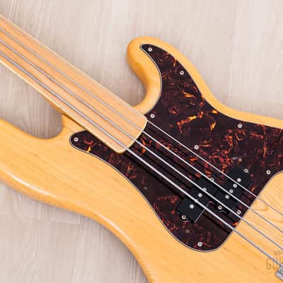 1970s Fernandes Burny Bass FPB-70FL Fretless Maple Board Vintage P Bass, 1 1/2" Nut, Japan image 7