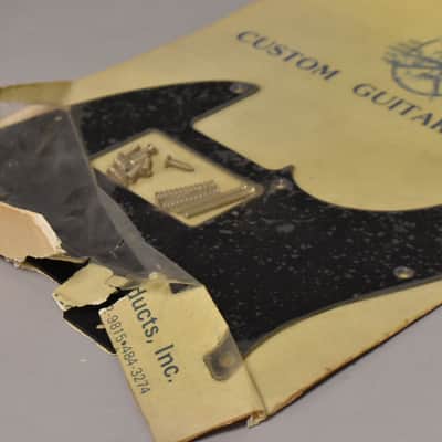 1980s Mighty Mite T-Style Humbucker Pickguard Sealed 1-Ply Black NOS image 5