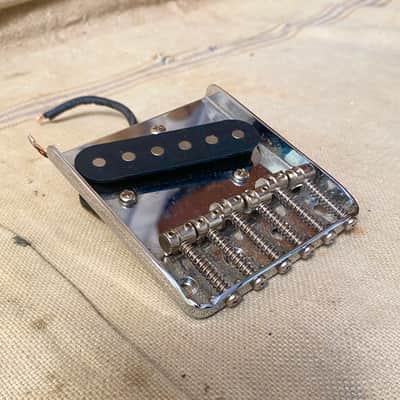 Used Unbranded-Aftermarket Telecaster Guitar 6 Saddle Bridge, Plate & Pickup Chrome image 3