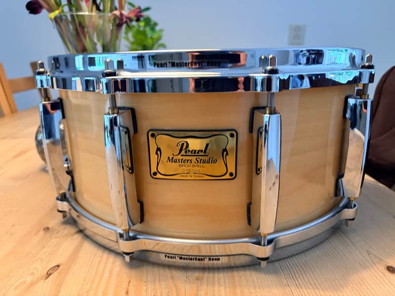 Pearl Masters studio BRX-5514DC snare 2002-2006 - #112 Natural Birch image 1