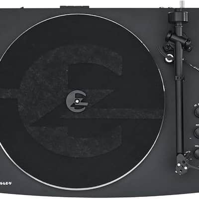 Crosley T150C-BK 2-Speed Bluetooth Turntable Record Player System with Weighted Tone Arm and Stereo Speakers - Black image 2