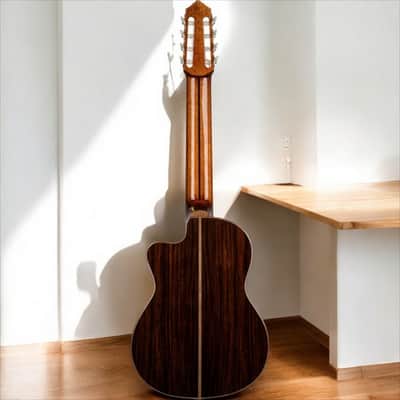 Ortega RCE158RW-8 Performer Series 8-String Classical Guitar â€“ Nylon Strings, Solid European Spruce, gloss finish Indonesian Rosewood, gloss finish, Cutaway, w/ Pickup image 5
