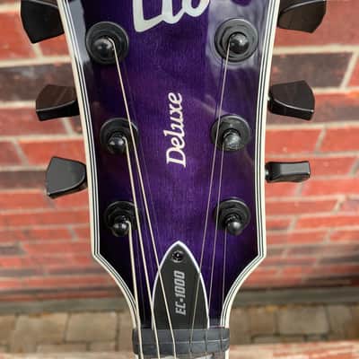 ESP LTD Deluxe EC1000 LEC1000QMSTPSB Quilt Maple See-Thru Purple Burst Guitar image 7