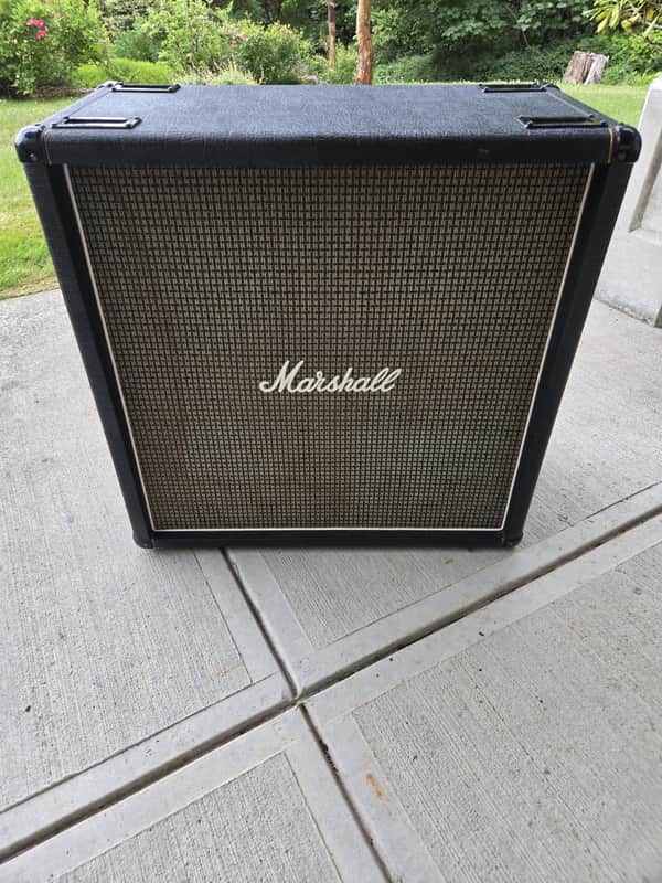 Marshall 4x10 Model 2038 (Rare) 1973-1974 - black tolex, checkerboard/houndstooth grille cloth with white piping image 1