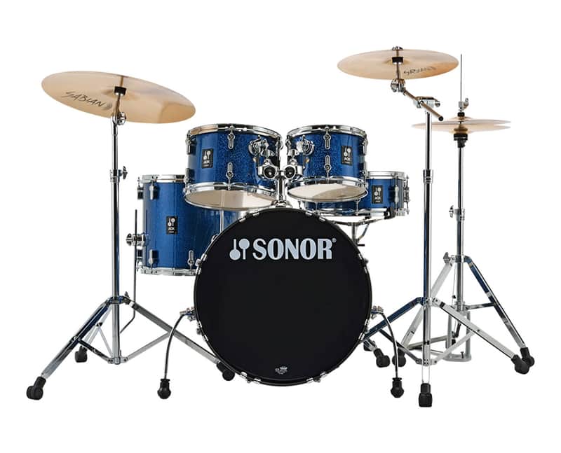 Sonor AQX Studio Drum Set w/ Hardware & Cymbals - Blue Ocean Sparkle image 1