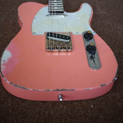 MJT Warmoth Fender American Vintage 62 Relic Road Worn Telecaster Shell Pink Coral image 4