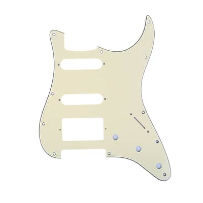 Brio 11-Hole Modern Style Strat HSS Pickguard for American Strat Cream 3 Ply image 1