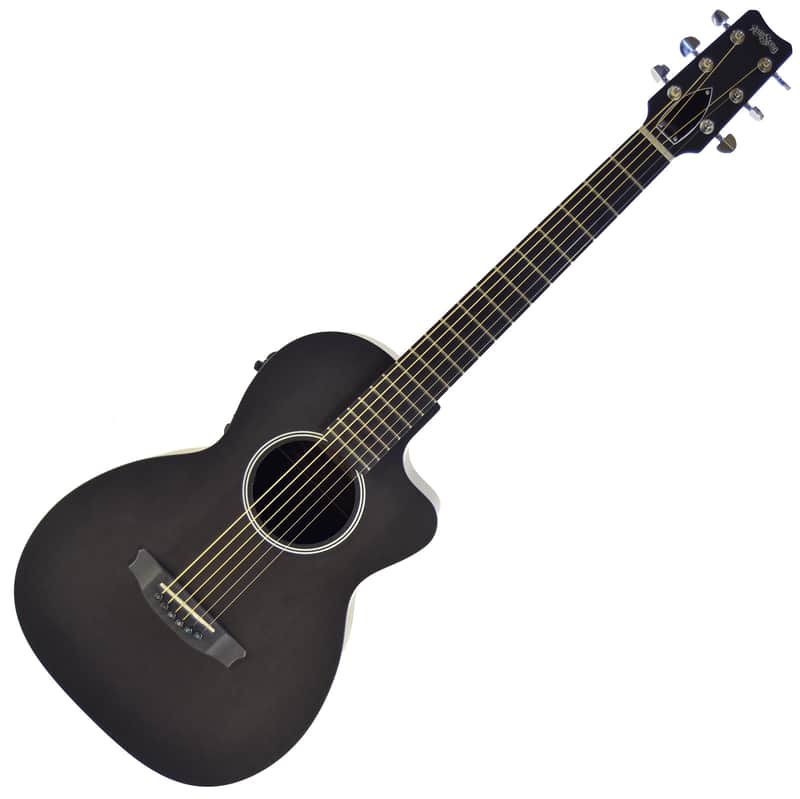 RainSong P12S Graphite Top Parlor Acoustic Electric-Guitar Black Satin image 1