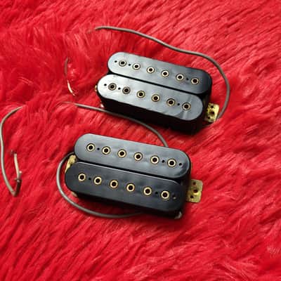 Gotoh (Goto) PAF Clone Pair - Used By Tokai, Burny, Fresher, etc...  1970's - 1980's - Double Black Bobbins - Double Gold Hex Pole - Made in Japan MIJ image 2