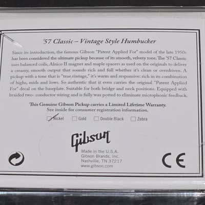 2017 Gibson '57 Classic Pickup with Nickel Cover NOS image 4