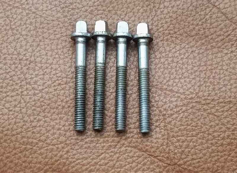 4x WFL TENSION RODS screws NICKEL FACTORY PLATED or Snare or Tom 1940s 1950s  1960s CLEAN & MATCHING image 1