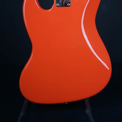 1983 Squier by Fender Jazz Bass - JV Series - Fiesta Red - HSC - Ex Eric Heydock Hollies image 5