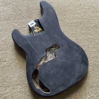 DIY 4 String Left Hand Precision Bass Style Basswood Body in Black image 1