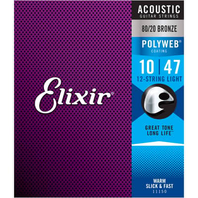 Elixir POLYWEB 80/20 Bronze Acoustic — 12-String 11150 Light .010-.047 image 2