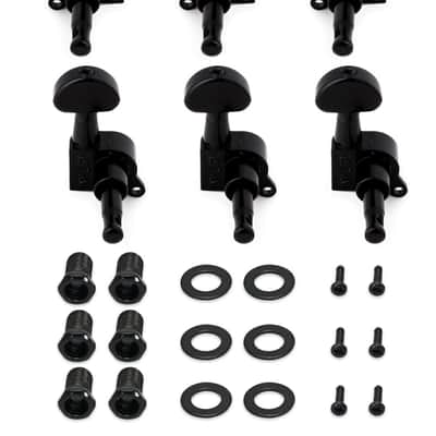 3R3L Sealed Guitar String Tuning Pegs Tuning Keys Machine Heads Tuners for Electric Guitar or Acoustic Guitar Half Round Black. image 8