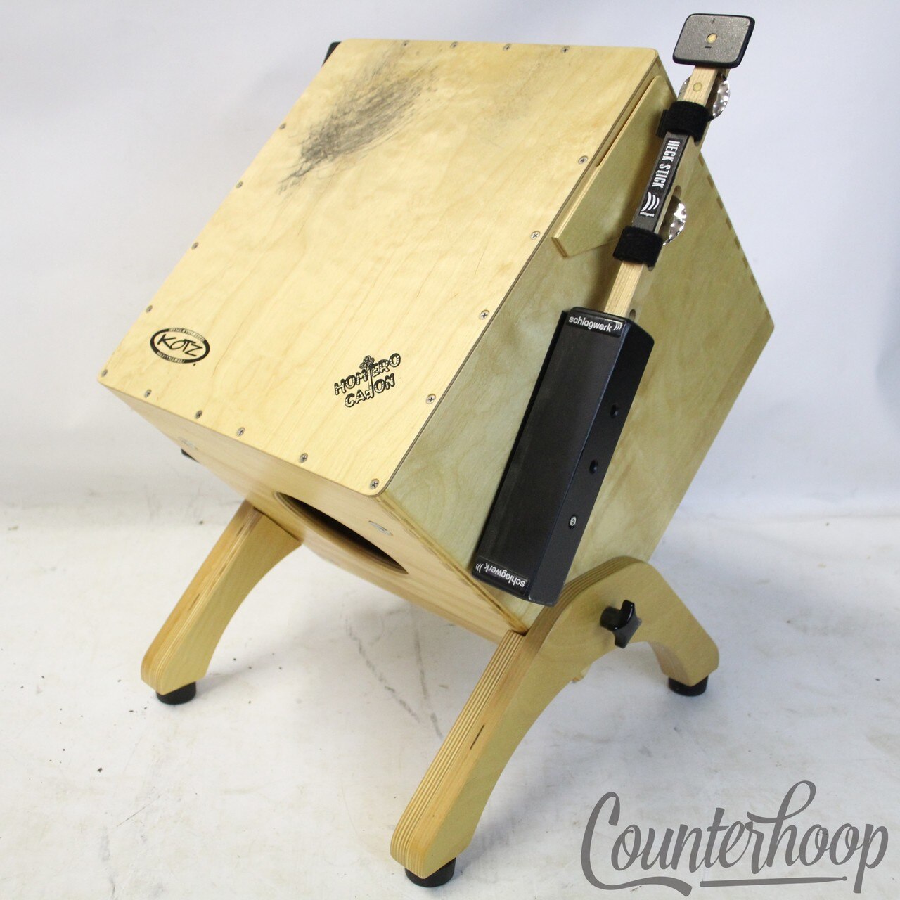 Kotz Cube w/Legs Homero Chavez Signature Model Cajon Drum+Schlagwerk Heck Sticks — main photograph