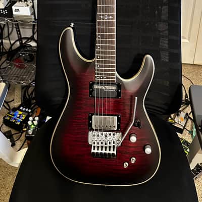 Schecter C-1 Platinum FR S Sustainiac 2017 - 2021 - Crimson Red Burst Satin image 1