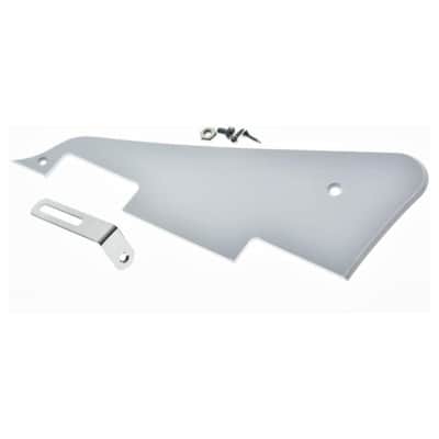Solid White 1 Ply LP Guitar Pickguard with Chrome Stainless Steel Bracket and Steel Mounting Screws for USA Les Paul image 5