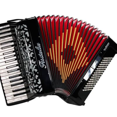 Fisitalia Model 37.34 - 37/96 LMM 3/4 - Black Accordion with Red/Gold Bellows image 1