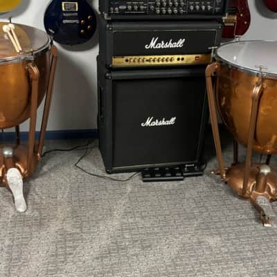 Pair of Copper Ludwig Timpani Kettle Drums 1972 image 2