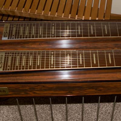 Sierra Olympic Double 10 D10 Pedal Steel Guitar with case 1979 Rosewood/Maroon/Gold image 2